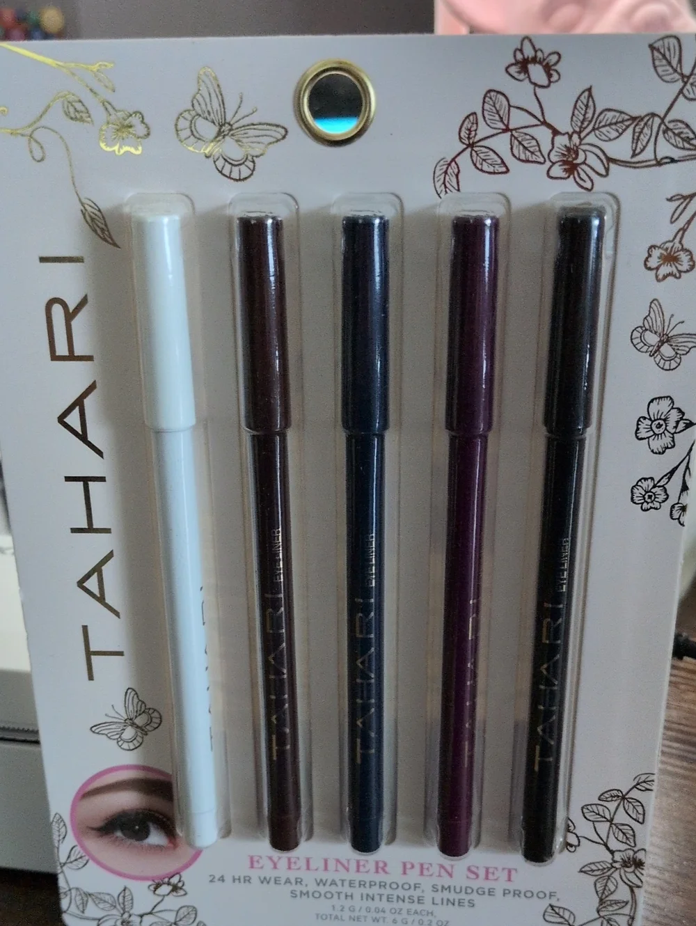 TAHARI Eyeliner Pen Set — White, Brown, Navy, Plum, Black